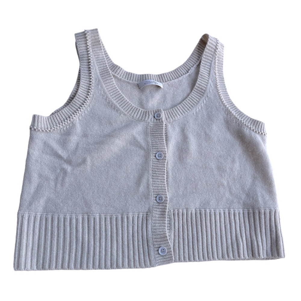 Dorothee Schumacher Tan Wool Cashmere Sweater Vest US XL
